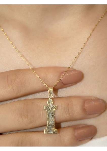 ZEYNEPLİ GOLD 14 Ayar Altın Press Füzyon İ Harfli Kolye fiyatları