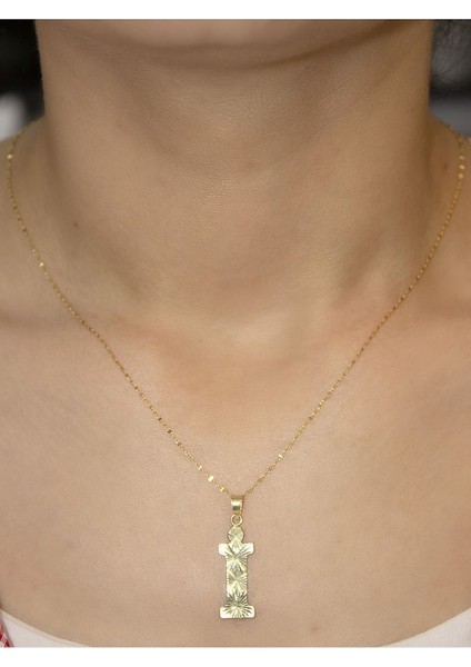 ZEYNEPLİ GOLD 14 Ayar Altın Press Füzyon İ Harfli Kolye indirimleri