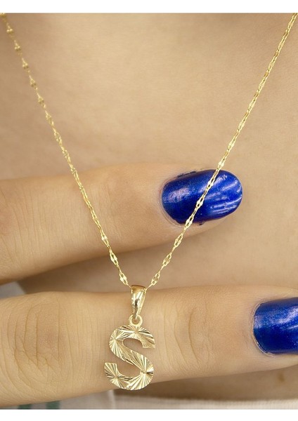 ZEYNEPLİ GOLD 14 Ayar Altın Küçük Füzyon S Harfli Kolye modelleri