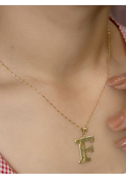 ZEYNEPLİ GOLD 14 Ayar Altın Press Füzyon F Harfli Kolye fiyatları