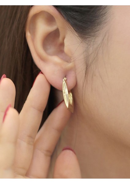 14 Ayar Altın Kare Küpe