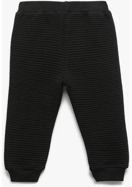 Pamuklu Beli Bağcıklı Basic Jogger Siyah Erkek Bebek Eşofman Altı 6WMB40016TK fiyatları