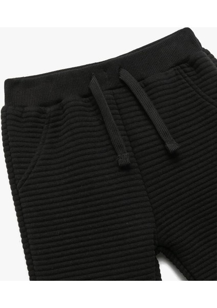 Pamuklu Beli Bağcıklı Basic Jogger Siyah Erkek Bebek Eşofman Altı 6WMB40016TK modelleri