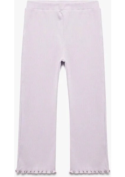 Beli Lastikli Pamuklu Kaşkorse Ispanyol Paça Lila Kız Bebek Tayt 6WMG40065AK