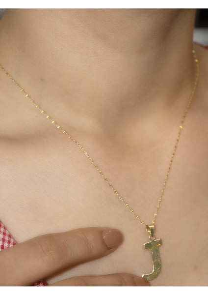 ZEYNEPLİ GOLD 14 Ayar Altın Press Füzyon J Harfli Kolye fiyatları