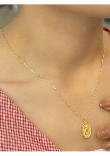 14 Ayar Altın Aynalı Oval Z Harfli Kolye fiyatları