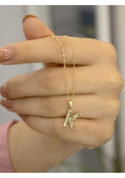 ZEYNEPLİ GOLD 14 Ayar Altın Küçük Füzyon K Harfli Kolye fırsatları