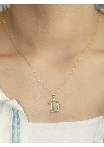 ZEYNEPLİ GOLD 14 Ayar Altın Şirin D Harfli Kolye