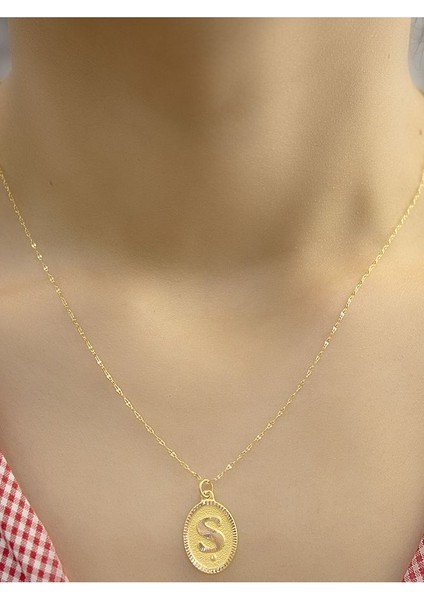 14 Ayar Altın Ş Harfli Kolye