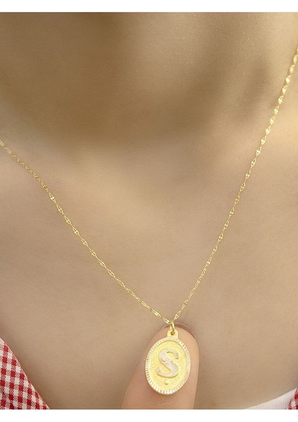 14 Ayar Altın Ş Harfli Kolye modelleri