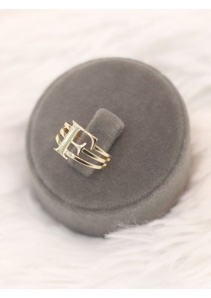 ZEYNEPLİ GOLD 14 Ayar Altın Kaburga F Harfli Yüzük modelleri