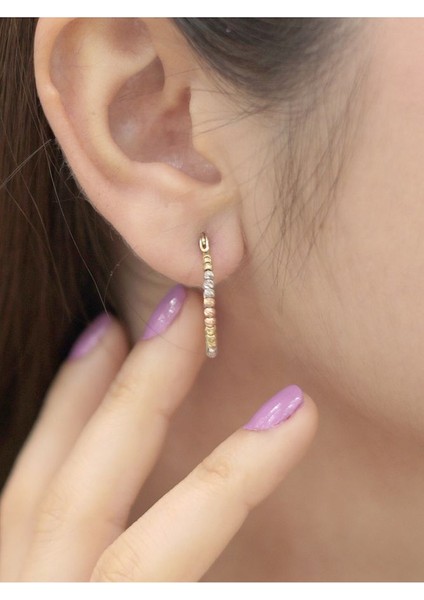 14 Ayar Altın Sıralı Dorikalı Halka Küpe fiyatları