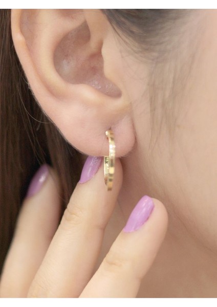 14 Ayar Altın Ilizyon Halka Küpe