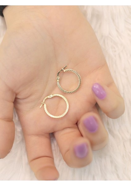 14 Ayar Altın Ilizyon Halka Küpe modelleri