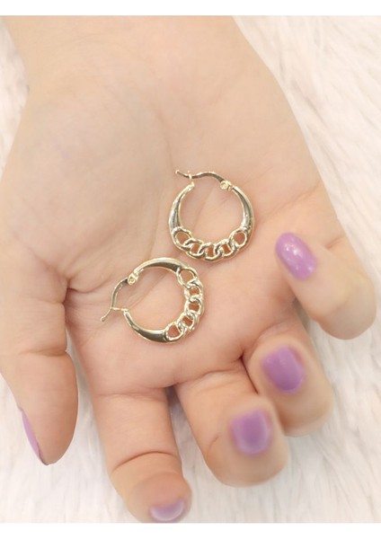 14 Ayar Altın Halkalı Düğümlü Küpe modelleri