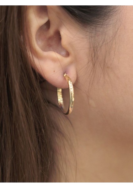 14 Ayar Altın Enli Soft Büyük Halka Küpe fiyatları