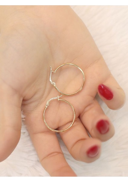 14 Ayar Altın Enli Soft Büyük Halka Küpe modelleri