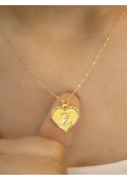 14 Ayar Kalpli Z Harfli Kolye modelleri