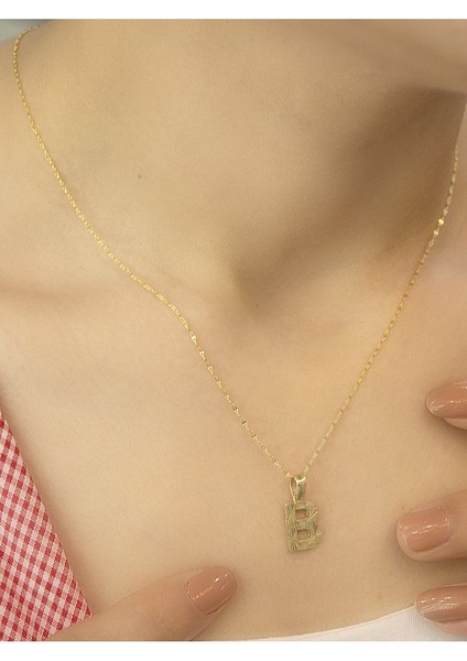 ZEYNEPLİ GOLD 14 Ayar Altın Küçük Füzyon B Harfli Kolye fiyatları