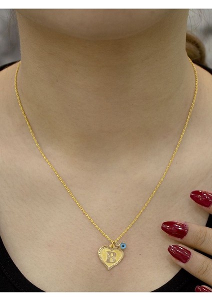 14 Ayar Altın Kalpli B Harfli Kolye fiyatları