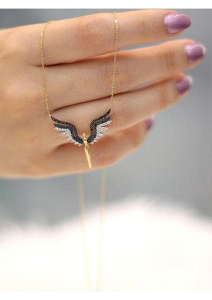 14 Ayar Altın Taşlı Melek Kolye fırsatları