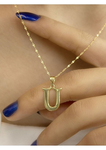 ZEYNEPLİ GOLD 14 Ayar Altın Şirin U Harfli Kolye fırsatları
