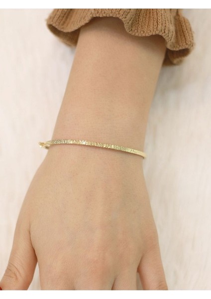 14 Ayar Altın Elastik Parıltı Kelepçe Bilezik fiyatları