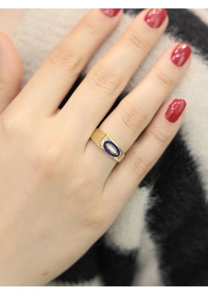 14 Ayar Altın Ctas Lacivert Mineli Yüzük fiyatları