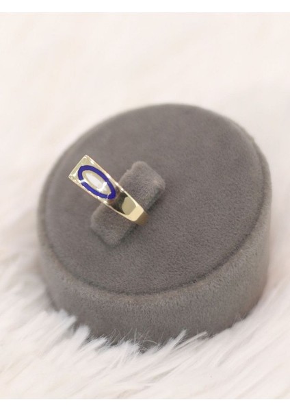 14 Ayar Altın Ctas Lacivert Mineli Yüzük modelleri