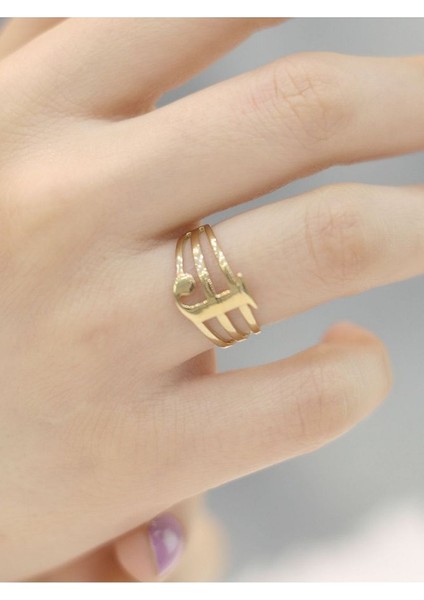 14 Ayar Altın Kaburga J Harfli Yüzük fiyatları