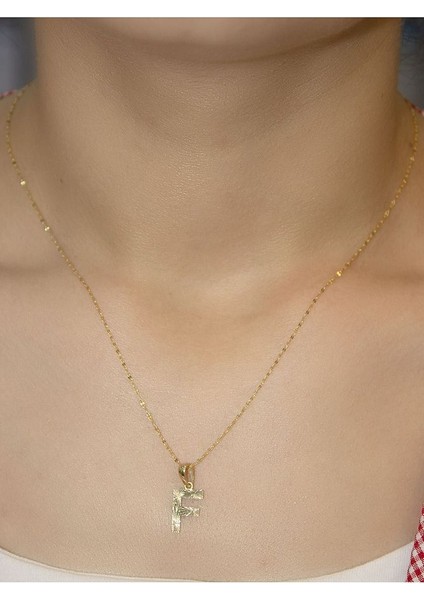 ZEYNEPLİ GOLD 14 Ayar Altın Küçük Füzyon F Harfli Kolye fırsatları