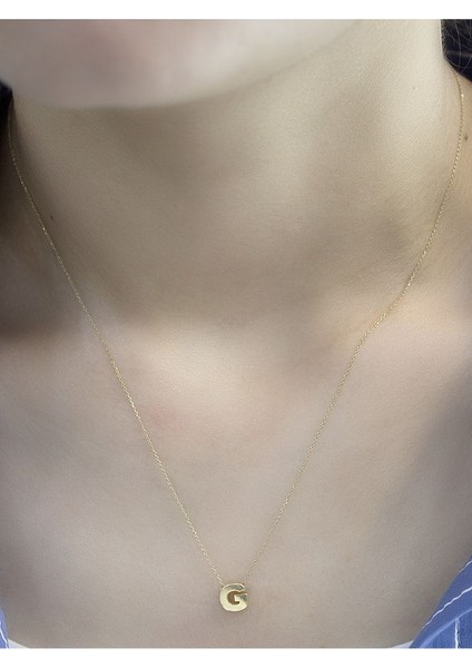 14 Ayar Altın 3 Boyutlu G Harfli Kolye modelleri