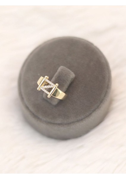 14 Ayar Altın Küçük Z Harfli Taşlı Yüzük modelleri