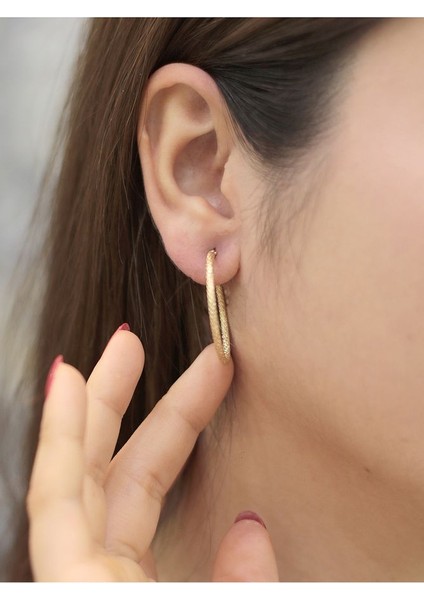 14 Ayar Altın Ortaboy Italyan Simli Küpe fiyatları