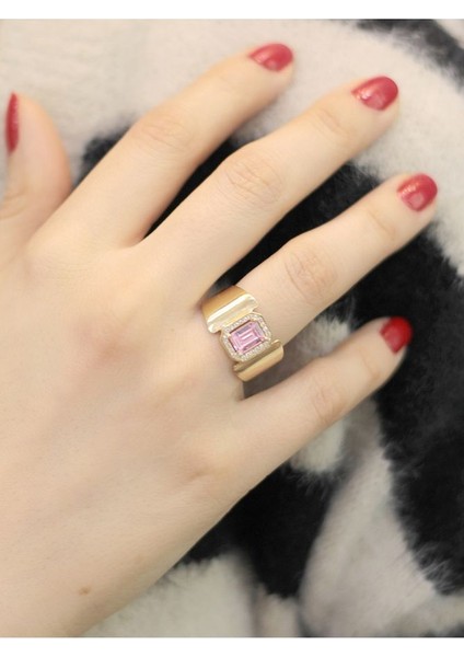 14 Ayar Altın Splandor Pembe Baget Yüzük fiyatları