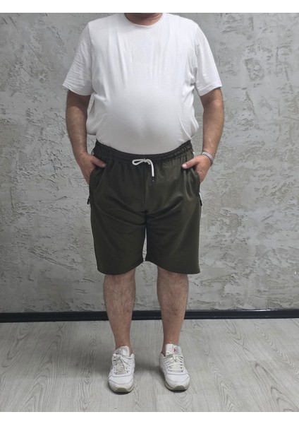 2245-BATTAL Beden 2 Iplik Şeritli Şort