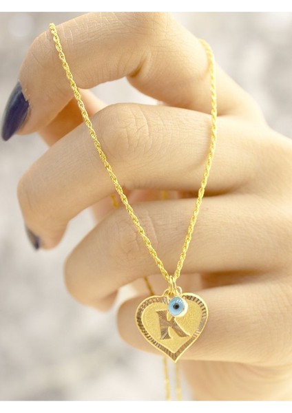 14 Ayar Altın Kalpli K Harfi Kolye fiyatları