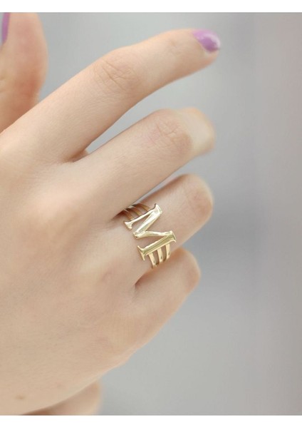 14 Ayar Altın Kaburga M Harfi Yüzük fiyatları