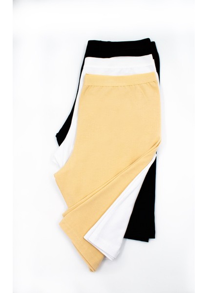 Kadın Diz Üstü Tayt Likralı Ince Bel Lastikli (%96 Pamuk - %4 Elastan) modelleri