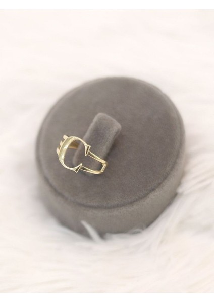 ZEYNEPLİ GOLD 14 Ayar Altın Kaburga C Harfli Yüzük modelleri