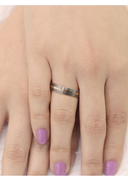 14 Ayar Altın Siyah Alyans Yüzük