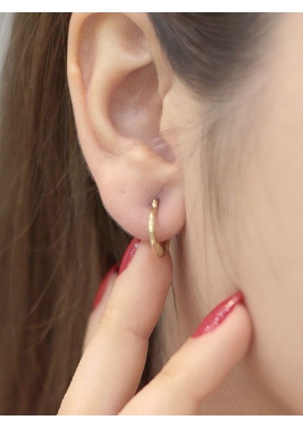 14 Ayar Altın Pattern And Soft Küpe