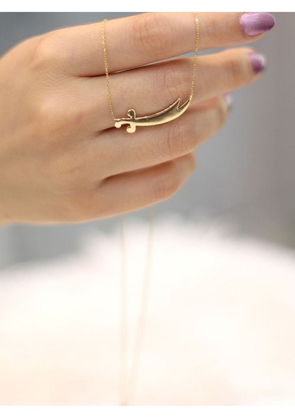 14 Ayar Altın Kılıç Tasarımlı Kolye fırsatları