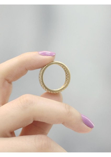 14 Ayar Altın Tam Tur Taşlı Yüzük modelleri