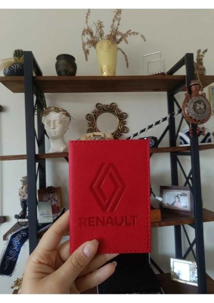 Renault Deri Dikişli Araç Ruhsat Kılıfı Kabı Oto Ruhsatlık Araba Ruhsat Koruyucu