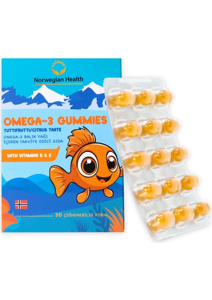 Çocuk Tutti Frutti Aromalı Omega-3 Gummies 30 Kapsül x 2ADET modelleri