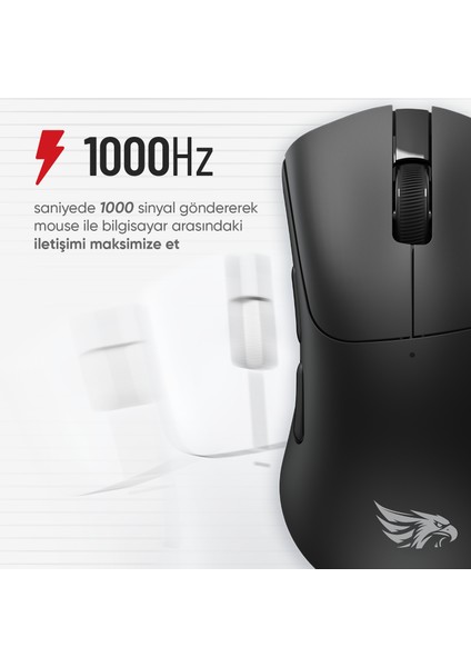 63B Bluetooth Kablosuz Kablolu Şarjlı 12800 Dpı Gaming Mouse Makrolu Ultra Hafif Oyuncu Mouse Siyah fiyatları