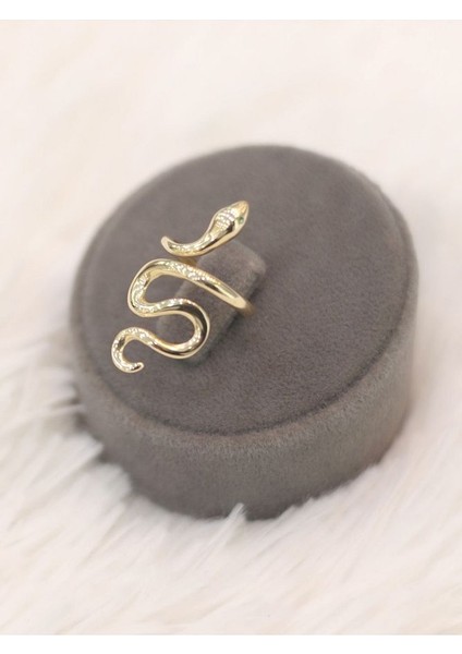 14 Ayar Altın Uzun Yılan Tasarımlı Yüzük modelleri