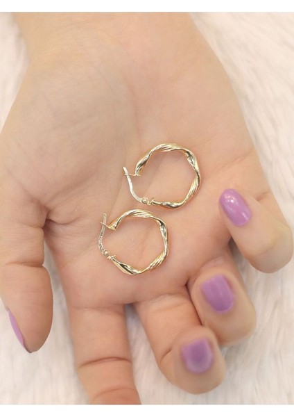 14 Ayar Altın Sarmaşık Parıltı Küpe modelleri