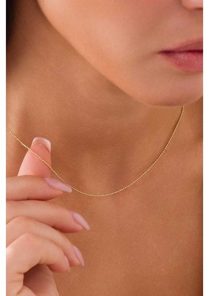 14 Ayar Altın Zarif Topçik Kolye